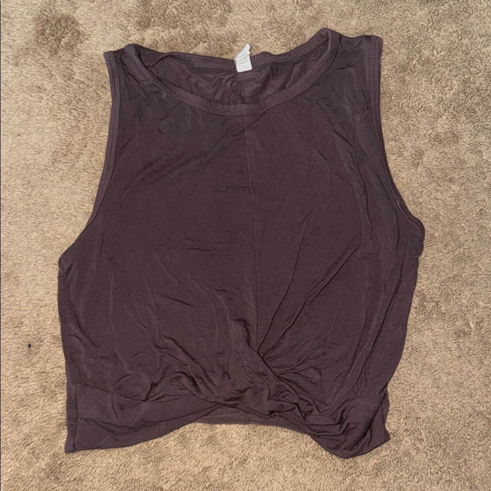 ALO BROWN TWIST TANK TOP